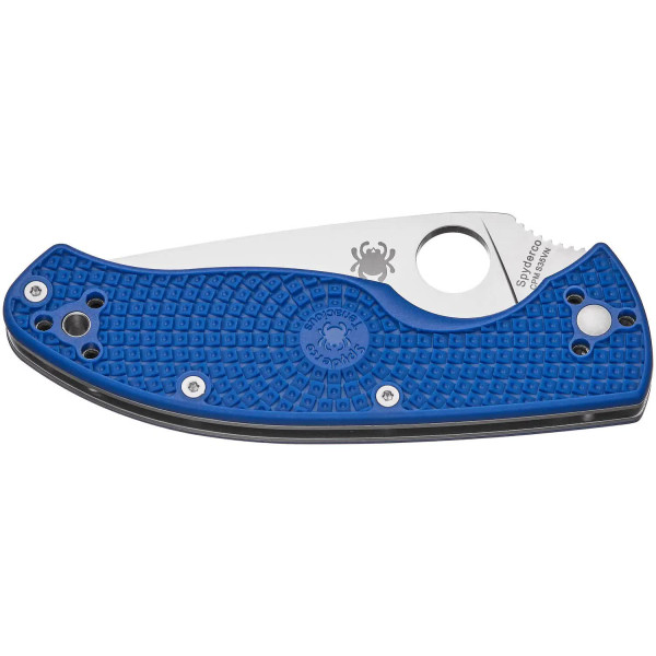 Нож Spyderco Tenacious blue полусеррейтор