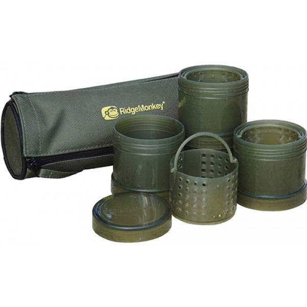 Емкость RidgeMonkey Modular Hookbait Pots набор 4 емкости и чехол