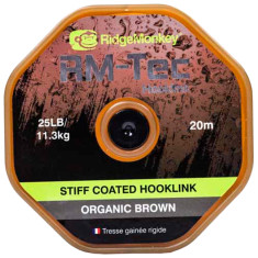 Поводковый материал RidgeMonkey RM-Tec Stiff Coated Hooklink Organic Brown 35lb 20м