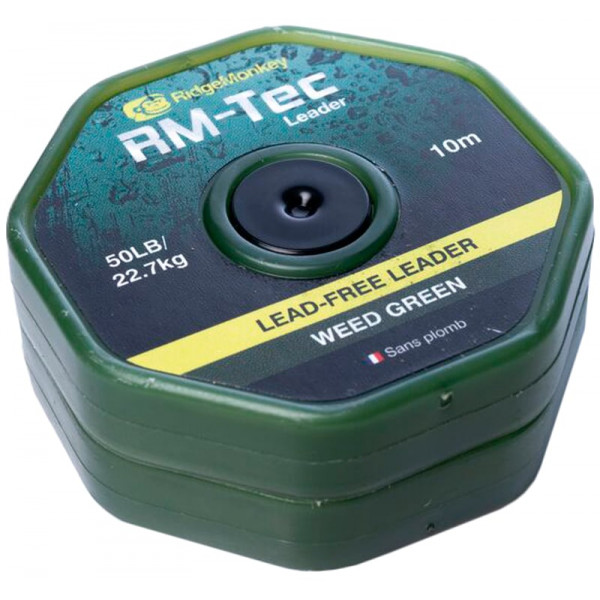 Лідкор RidgeMonkey RM-Tec Lead Free Leader 10m 50lb Weed Green