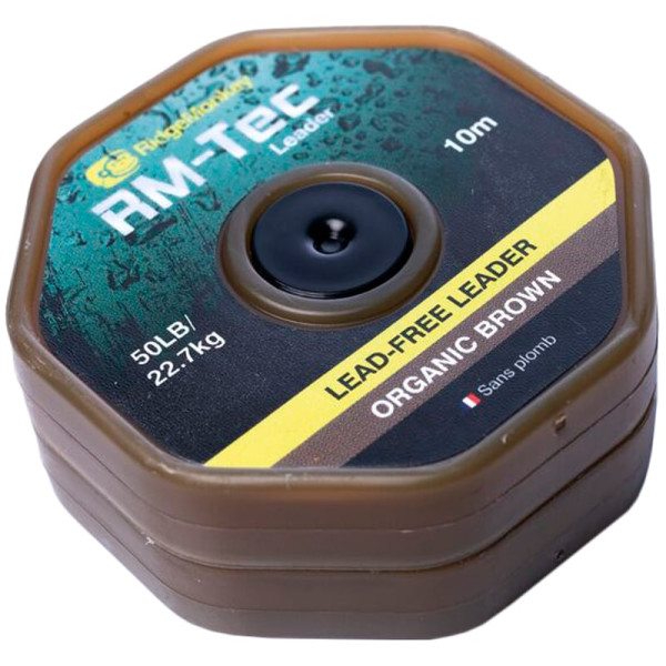 Лідкор RidgeMonkey RM-Tec Lead Free Leader 10m 50lb Organic Brown