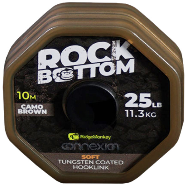 Повідковий матеріал RidgeMonkey Rock Bottom Tungsten Coated Soft 10m 25lb/11.3kg к:camo brown