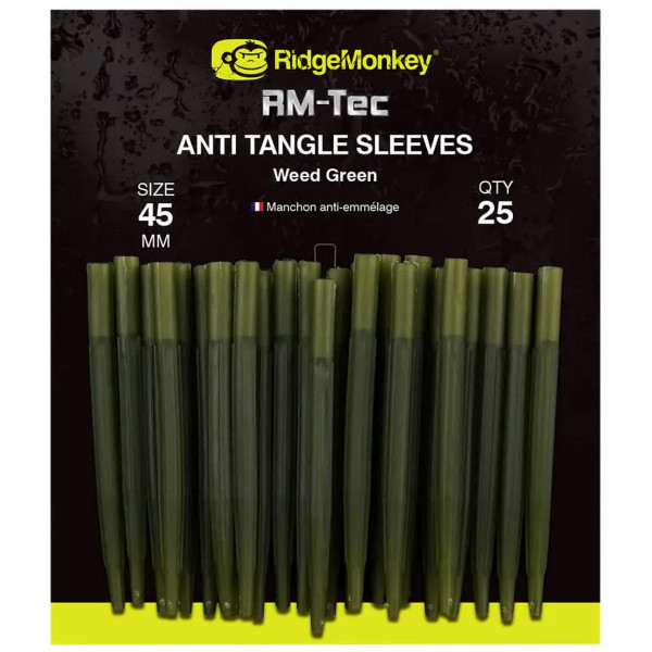Протизакручувач RidgeMonkey RM-Tec Anti Tangle Sleeves Long (25шт/уп) к:weed green