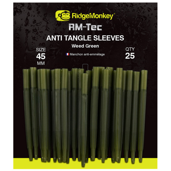 Противозакручиватель RidgeMonkey RM-Tec Anti Tangle Sleeves Long (25шт/уп) ц:weed green