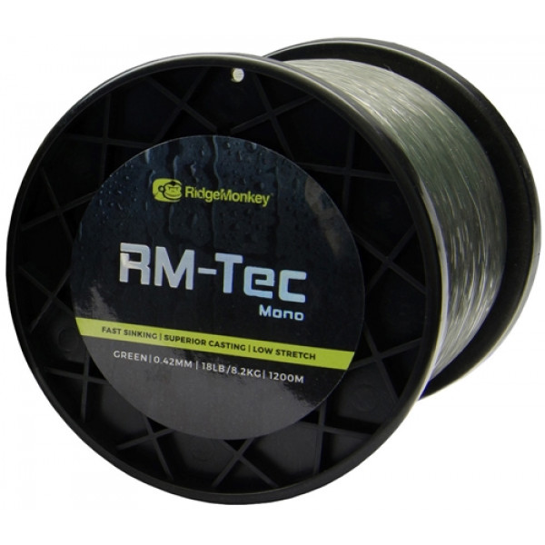 Леска RidgeMonkey RM-Tec Mono 1200m 0.42mm 18lb/8.2kg Green