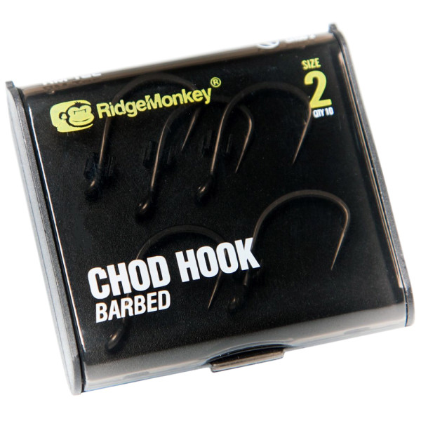 Крючок карповый RidgeMonkey RM-Tec Chod Hook Barbed #2 (10 шт/уп)