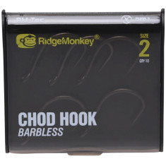 Гачок короповий RidgeMonkey RM-Tec Chod Hook Barbless безбородий #2 (10 шт/уп)