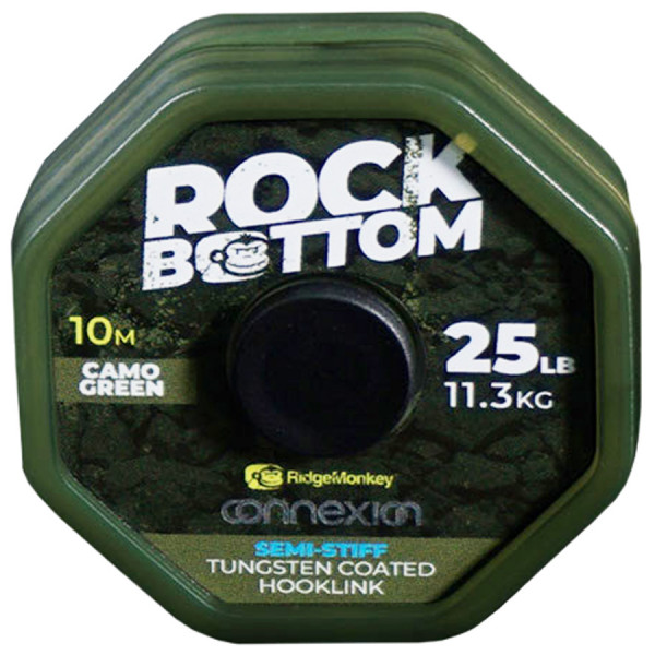 Повідковий матеріал RidgeMonkey Rock Bottom Tungsten Coated Semi Stiff 10m 25lb/11.3kg к:camo green