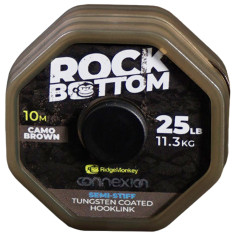 Поводковый материал RidgeMonkey Rock Bottom Tungsten Coated Semi Stiff 10m 25lb/11.3kg ц:camo brown