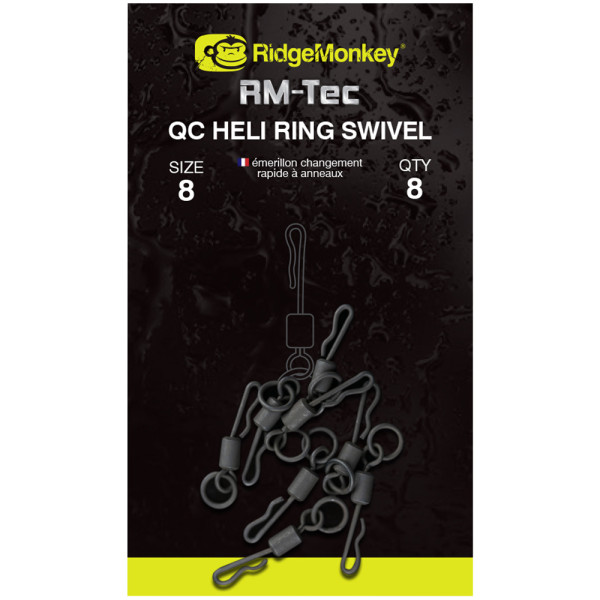 Вертлюжок RidgeMonkey RM-Tec Quick Change Heli Ring Swivel #11 (8 шт/уп)