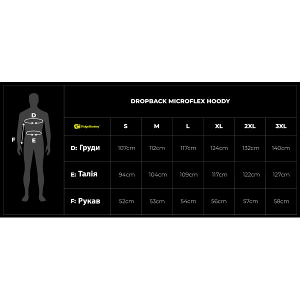 Реглан RidgeMonkey APEarel Dropback MicroFlex Hoody M ц:grey