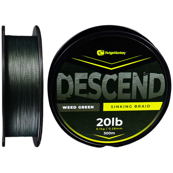 Шнур RidgeMonkey Descend Sinking Braid 300m 0.28mm 20lb/9.1kg