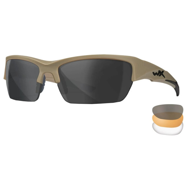 Очки баллистические Wiley X WX Valor 2.5. 3 линзы (Grey/Clear/Light Rust) оправа Tan