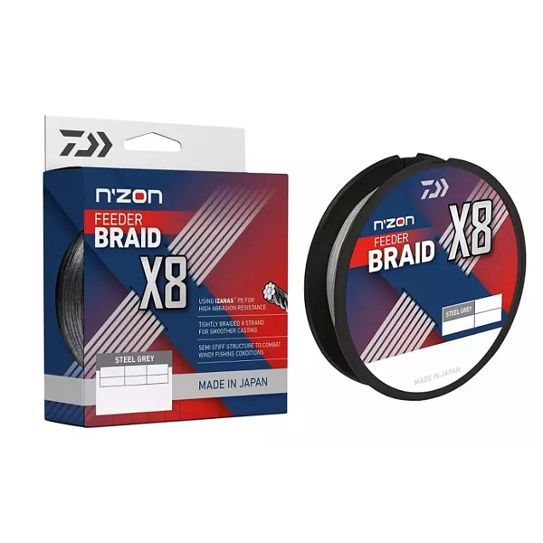Шнур Daiwa N'Zon X8 Braid 300m Steel Gray 7.0kg 0.10mm