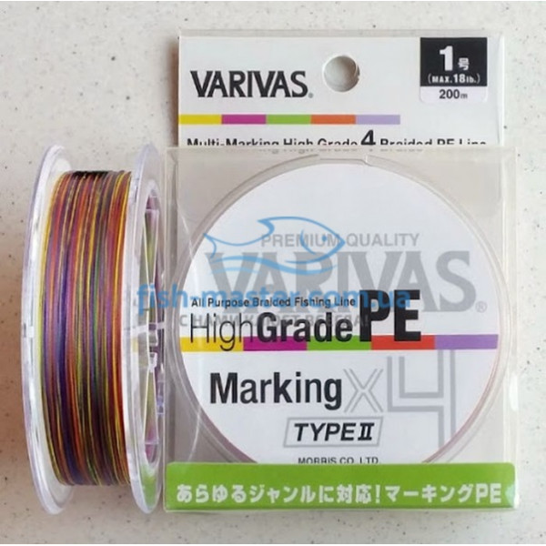 Шнур Varivas High Grade PE Marking TYPE Ⅱ X4 200m #0.6