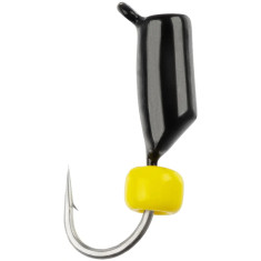 Mormyshka tungsten Viking Fishing Rigabik+bead 0.35g 2mm Black+Y (5pcs)