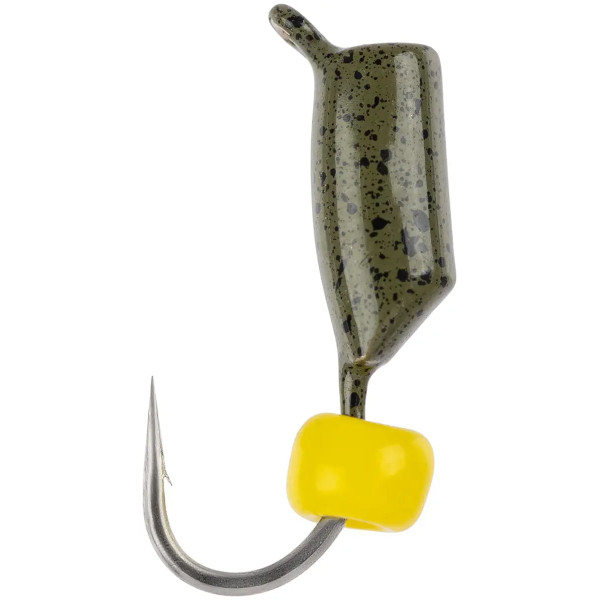 Мормышка вольфрамовая Viking Fishing Rigabik+bead 0.35g 2mm Olive+Y (5шт)