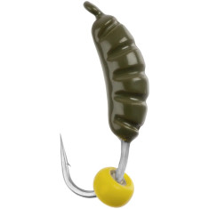 Mormyshka tungsten Viking Fishing Shrimp+bead 0.37g 7mm Olive+Y (5pcs)
