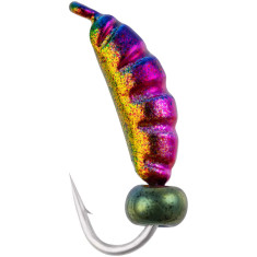 Mormyshka tungsten Viking Fishing Shrimp+bead 0.37g 7mm Rainbow (5pcs)