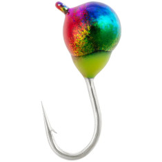 Mormyshka tungsten Viking Fishing Round+drop 0.31g 3mm Rainbow (5pcs)