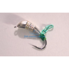 Tungsten jig Winter Star banana notched chain 4.0mm / 1.2g hook No. 12: silver / green