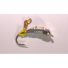 Tungsten jig Winter Star banana notched chain 4.0mm / 1.2g hook No. 12: silver / yellow