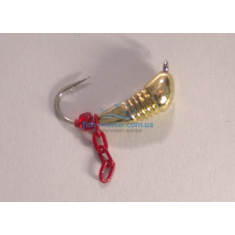 Tungsten jig Winter Star banana notched chain 4.0mm / 1.2g hook No. 12: gold / red