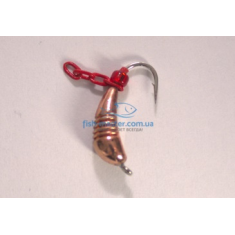 Tungsten jig Winter Star banana notched chain 4.0mm / 1.2g hook No. 12: copper / red