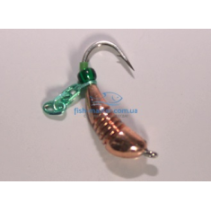 Tungsten jig Winter Star banana notched chain 4.0mm / 1.2g hook No. 12: copper / green