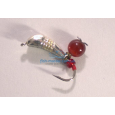 Tungsten jig Winter Star banana notched hanger 4.0mm / 1.2g hook No. 12: silver / red