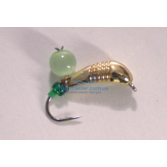 Tungsten jig Winter Star banana notched hanger 4.0mm / 1.2g hook No. 12: gold / green