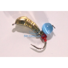 Tungsten jig Winter Star banana notched hanger 4.0mm / 1.2g hook No. 12: gold / blue
