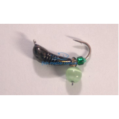 Tungsten jig Winter Star banana notched hanger 4.0mm / 1.2g hook No. 12: black / green