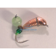 Tungsten jig Winter Star banana notched hanger 4.0mm / 1.2g hook No. 12: copper / green