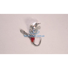 Mormyshka tungsten Winter Star ant eye chain 4.0mm / 0.76gr. hook number 14: silver / silver