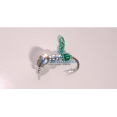 Mormyshka tungsten Winter Star ant eye chain 4.0mm / 0.76gr. hook number 14: silver / green