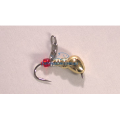 Mormyshka tungsten Winter Star ant eye chain 4.0mm / 0.76gr. hook number 14: gold / silver