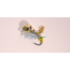 Mormyshka tungsten Winter Star ant eye chain 4.0mm / 0.76gr. hook number 14: gold / yellow