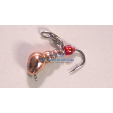 Mormyshka tungsten Winter Star ant eye chain 4.0mm / 0.76gr. hook number 14: copper / silver