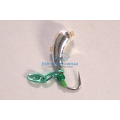Tungsten jig Winter Star Uralka chain 3.0mm / 0.57g hook No. 16: silver / green