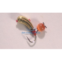 Tungsten jig Winter Star Uralka hanger 3.0mm / 0.57g hook No. 16: gold / red