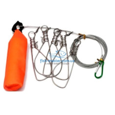 Кукан Condor  тросс 5 карабинов с поплавком