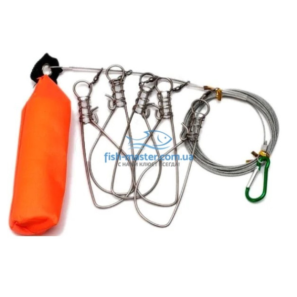 Кукан Condor  тросс 5 карабинов с поплавком