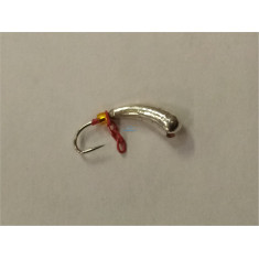 Tungsten jig Winter Star Uralka 4,0mm / 0,83g hook No. 14: silver / red chain