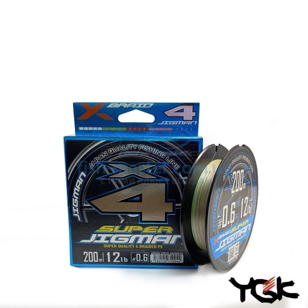 Шнур плетеный YGK X-Braid Super Jigman X4 200m 0.6 (12lb / 5.45kg)