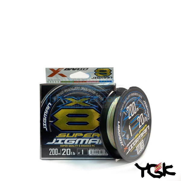Шнур плетеный YGK X-Braid Super Jigman X8 200m 0.8 (16lb / 7.26kg)