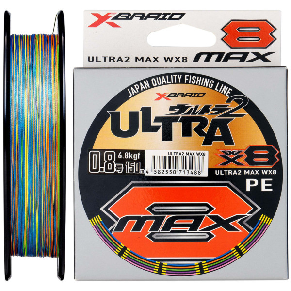 Шнур YGK Ultra2 MAX WX8 150m 0.185mm #1.2/25lb 10.8kg